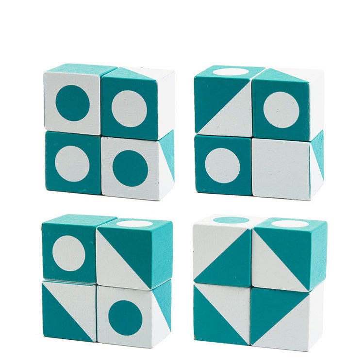 Jeu du cube emoji géométrique - Jouets éducatifs Montessori