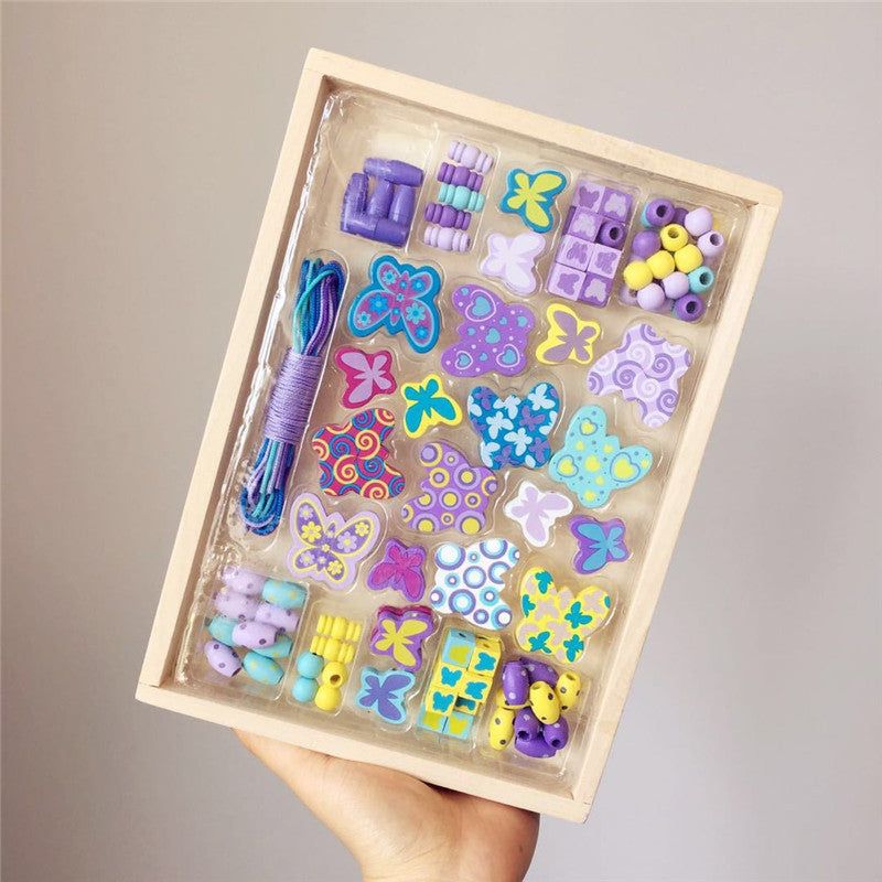 Set de Cuentas de Madera de Mariposa Fidtoy para la Fabricación de Joyas para Niños