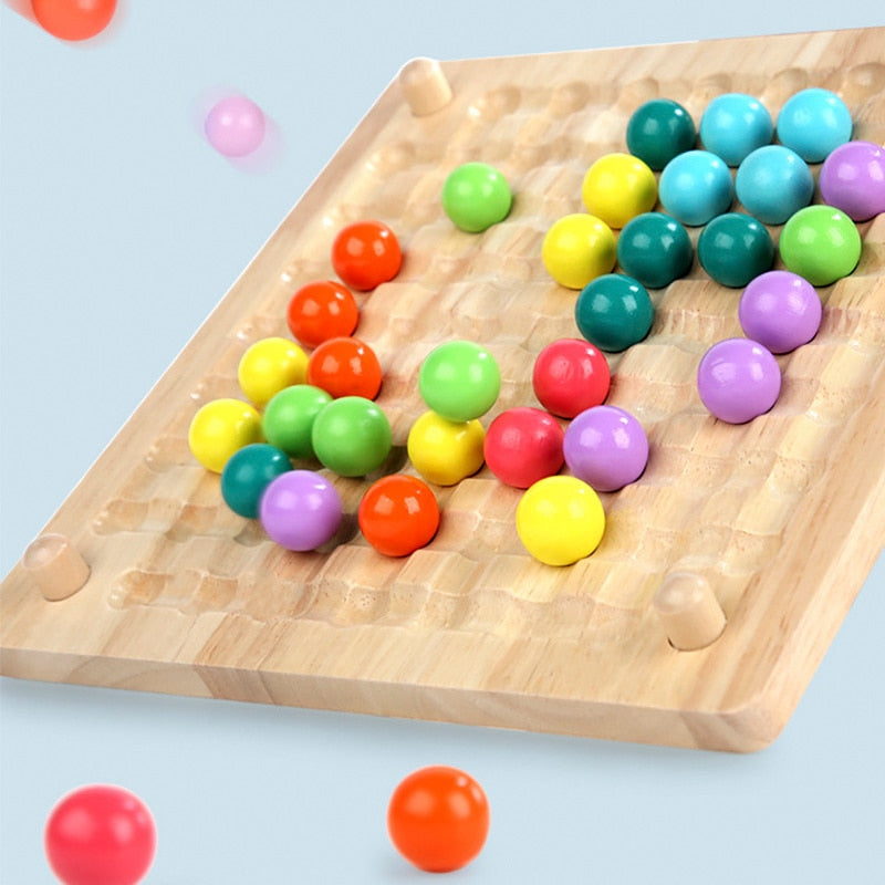Montessori Wooden Clip Beads Toy – Fine Motor Skills & Hand-Eye Coordination Training Set for Toddlers 3-6 Years