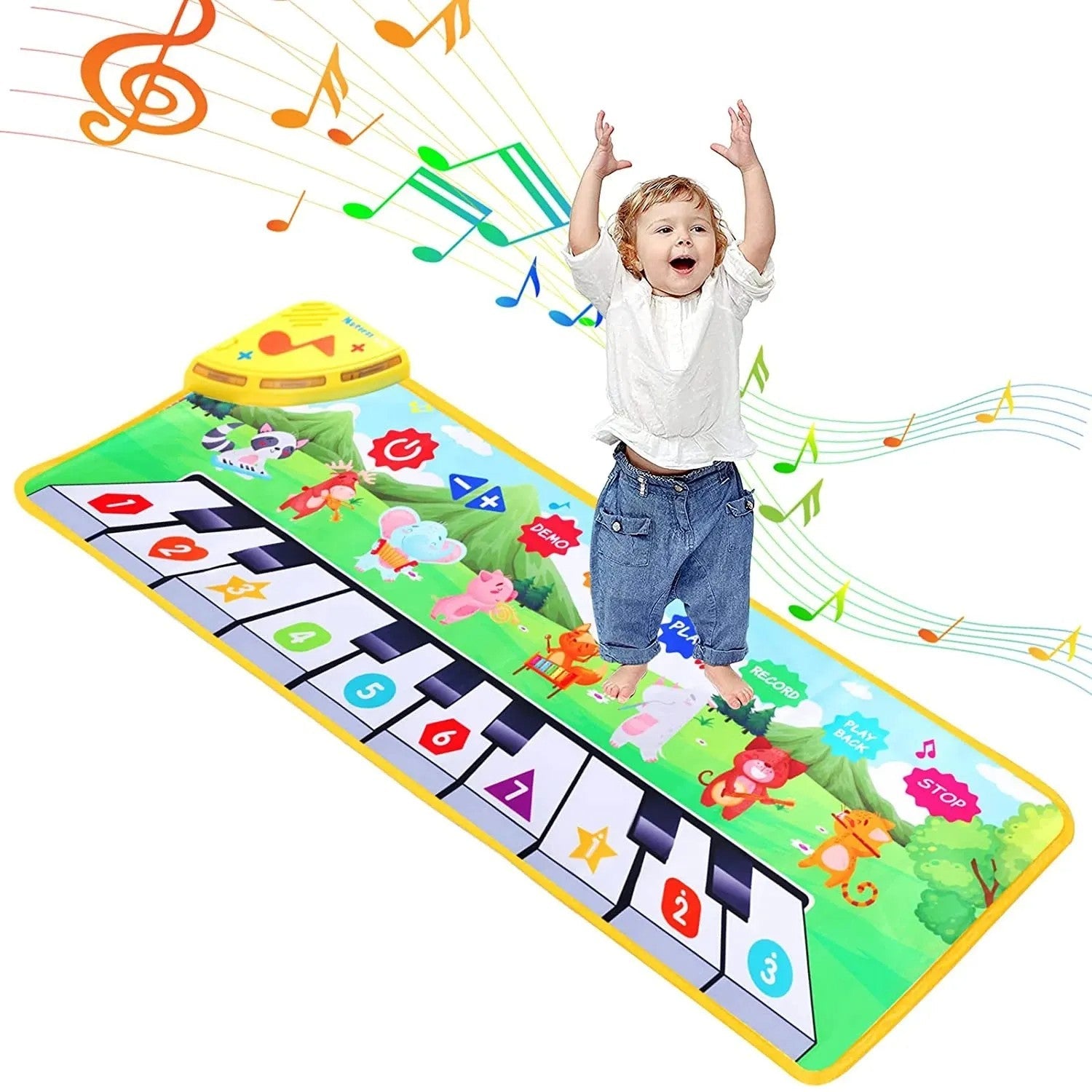 Fidtoy Musical Piano Mat for Babies and Toddlers – Interactive Floor Play Mat with Lights and Sounds