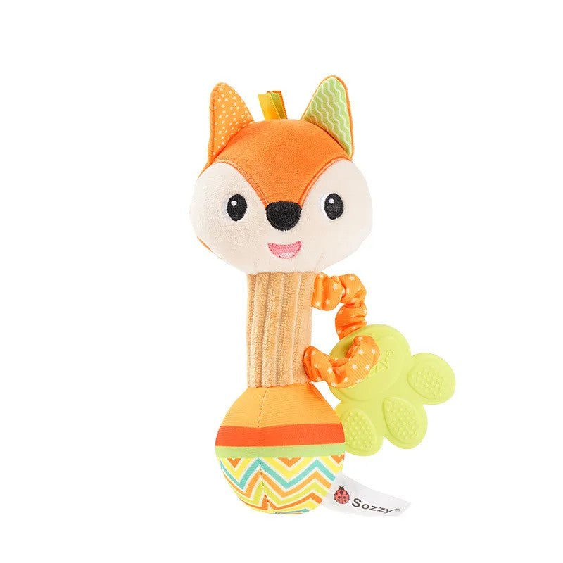 Fidtoy Plush Baby Rattle Toy Set for Newborns – Soft Animal Sensory Rattles for Infant Grasping, Sound Discovery, and Early Development