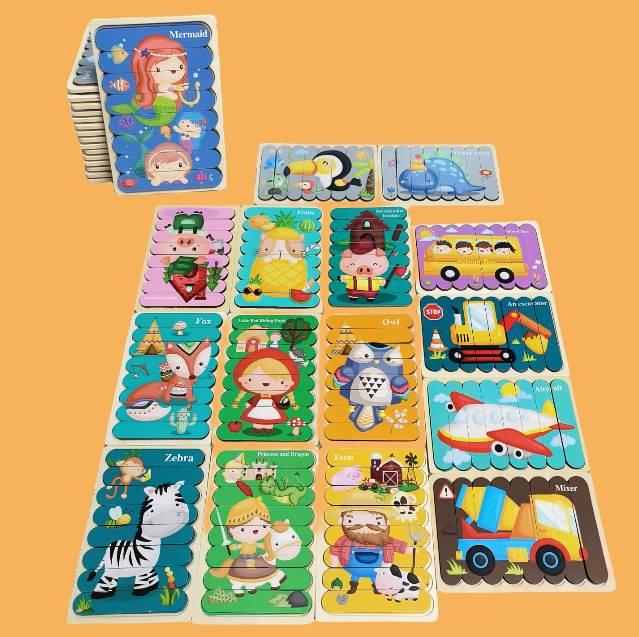 Juegos de rompecabezas Montessori reversibles (juego de 2)