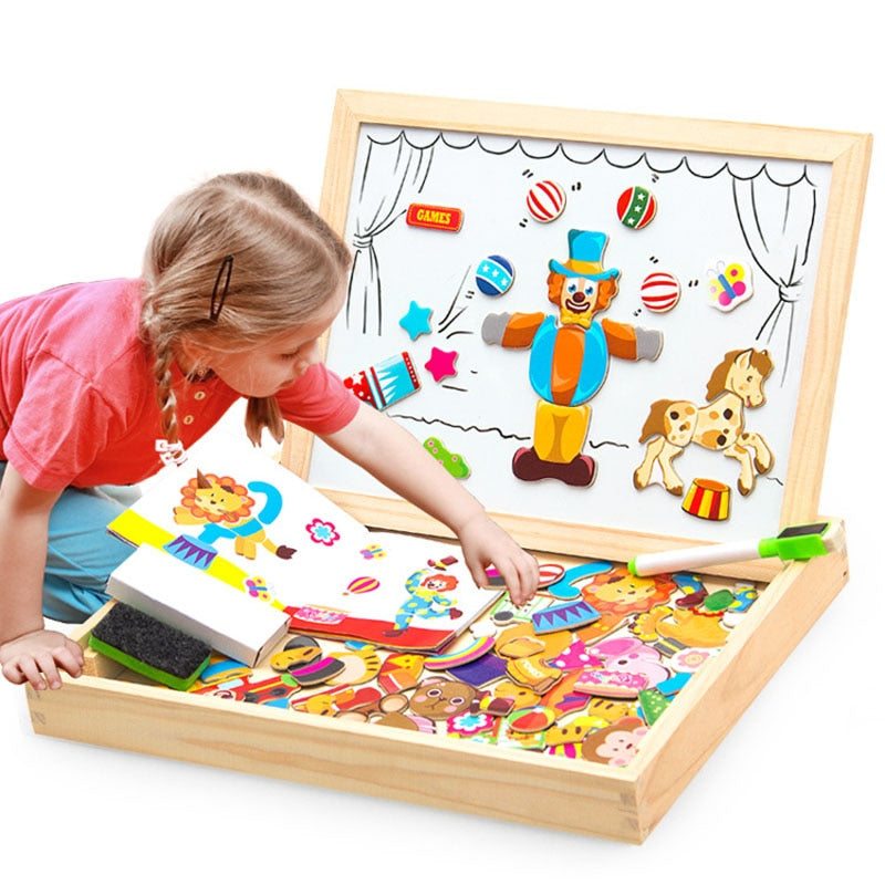 Fidtoy Magnetic Drawing Board Puzzle Toy for Kids 2+