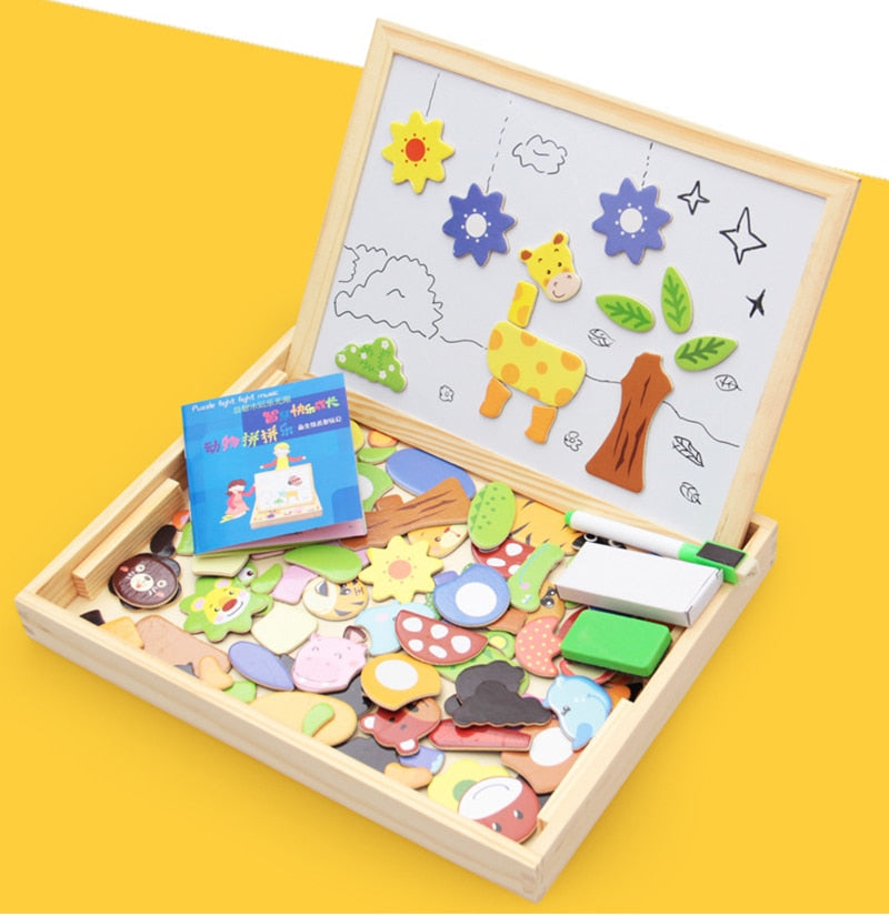 Fidtoy Magnetic Drawing Board Puzzle Toy for Kids 2+