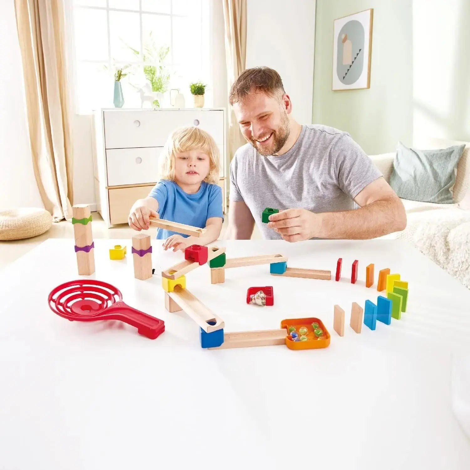 Fidtoy Jouet en Bois Circuit de Billes Set de Construction DIY pour Enfants