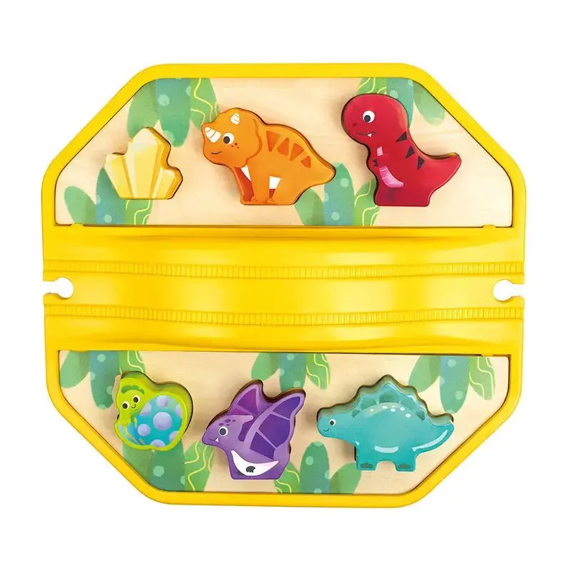Fidtoy Dinosaur Train Set Wooden Railway Toy with Sound
