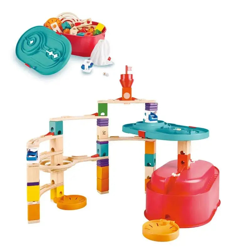 Fidtoy Ensemble de construction de circuit de billes en bois Jouet STEM
