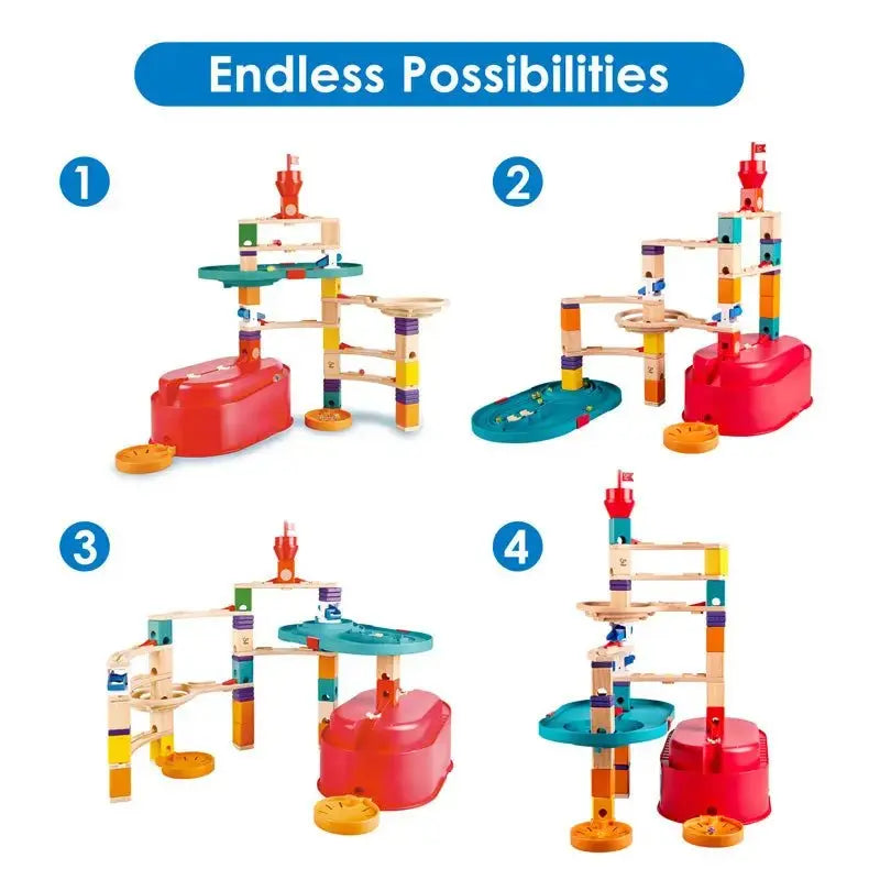 Fidtoy Juego de construcción de canicas de madera STEM