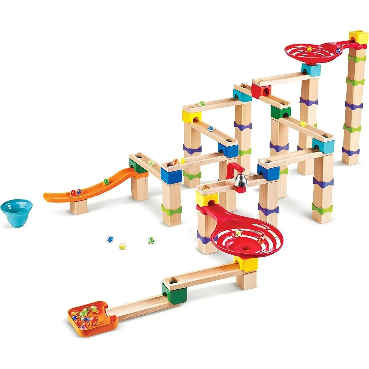 Fidtoy Circuit de billes à construire Piste de course à monter soi-même Jouet de construction pour enfants de 3 ans et plus