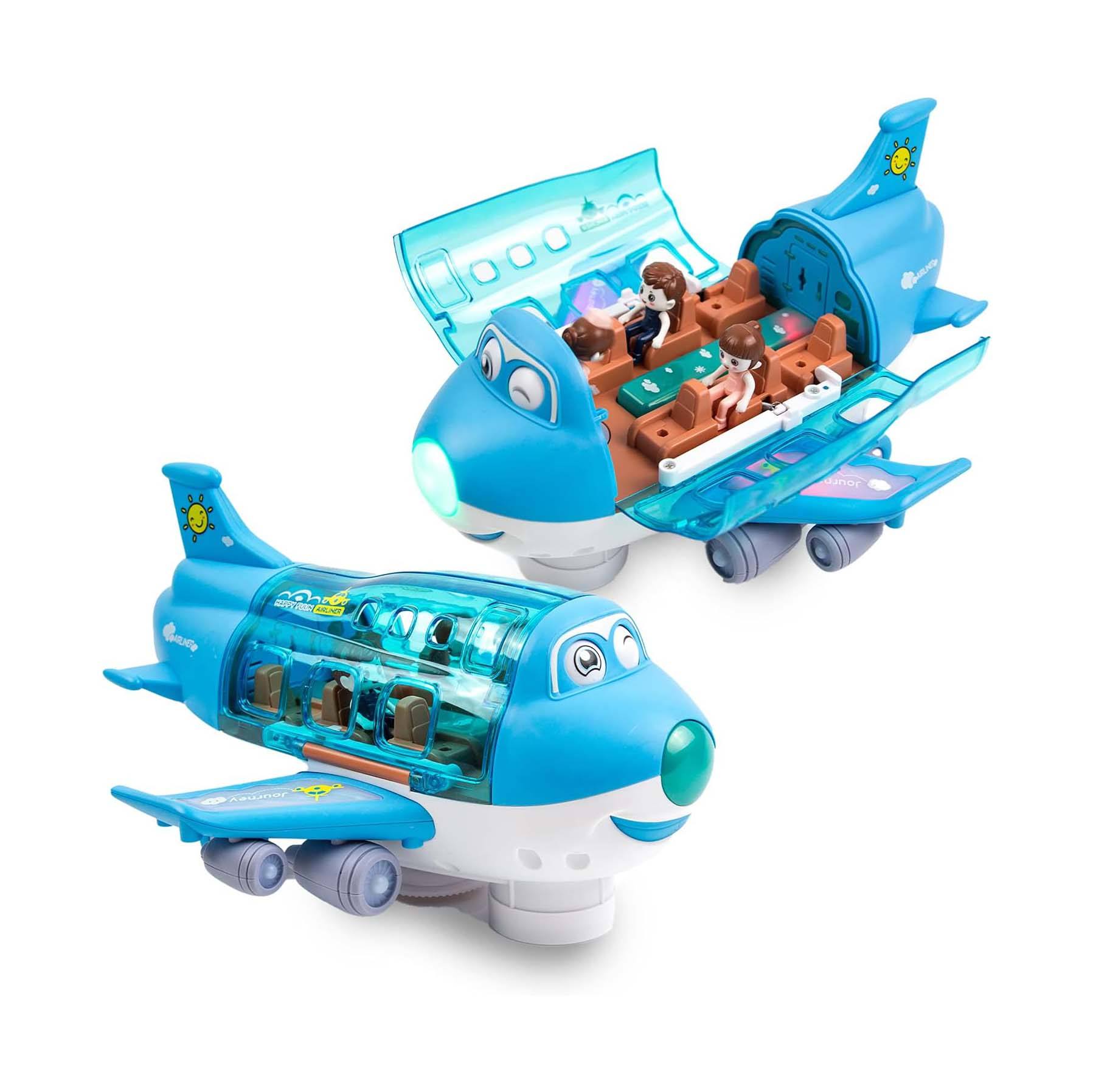 Fidtoy Avion Musical avec Lumières, Sons et Mouvement Automatique (Bump & Go) pour Enfants