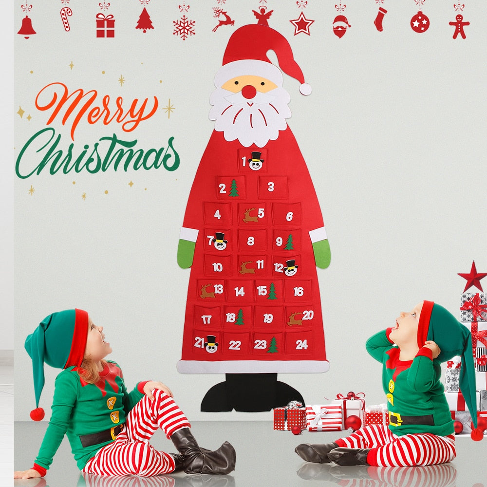 Árbol de Navidad de fieltro con 32 piezas