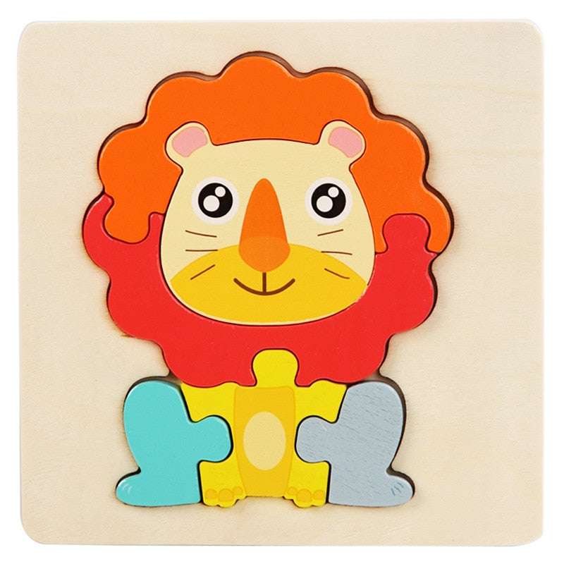 Juego de rompecabezas de madera Fidtoy, 6 unidades, juguete de aprendizaje Montessori