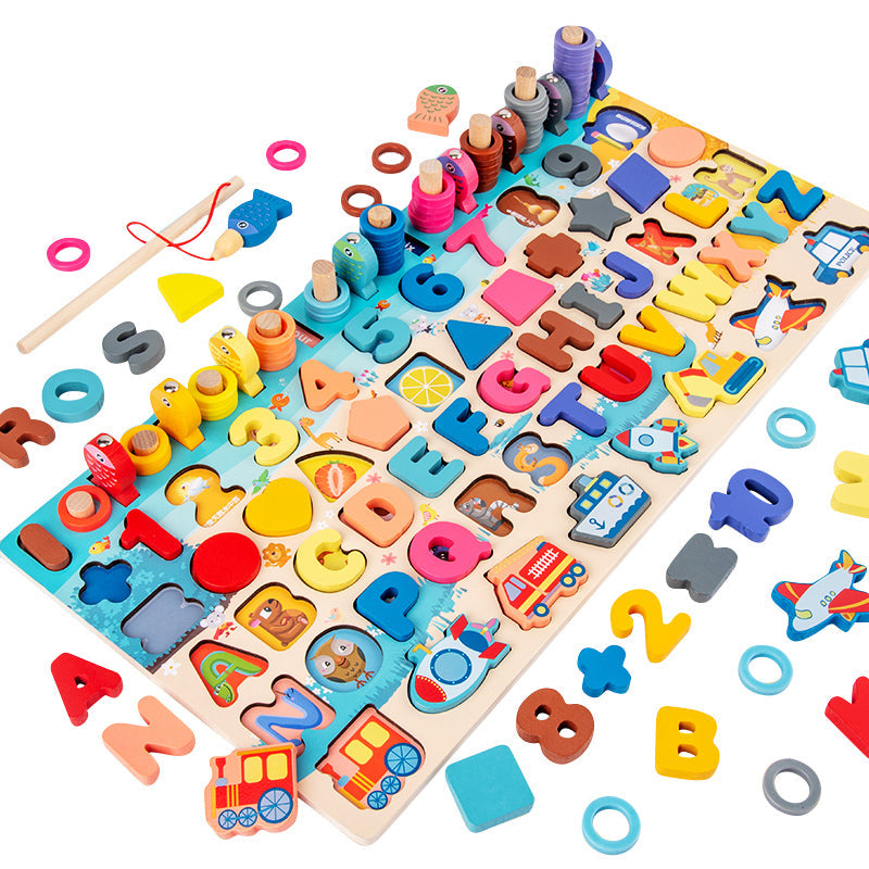 Fidtoy 7-in-1 Traffic Matching Board Montessori Learning Toy