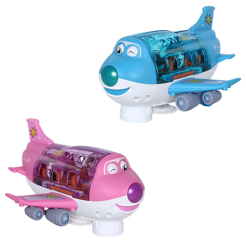 Fidtoy Avion Musical avec Lumières, Sons et Mouvement Automatique (Bump & Go) pour Enfants