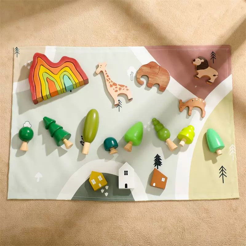 Juego de bosque de madera con colinas - Los mejores juguetes de juego abierto