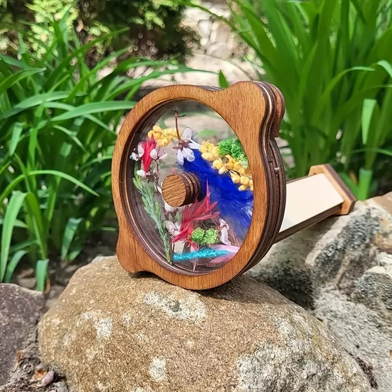 Juguete sensorial giratorio de calidoscopio de madera para niños, para manualidades