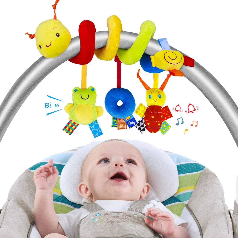 Fidtoy Baby Spiral Stroller Toy – Sensory Plush Hanging Activity for 0-12 Months