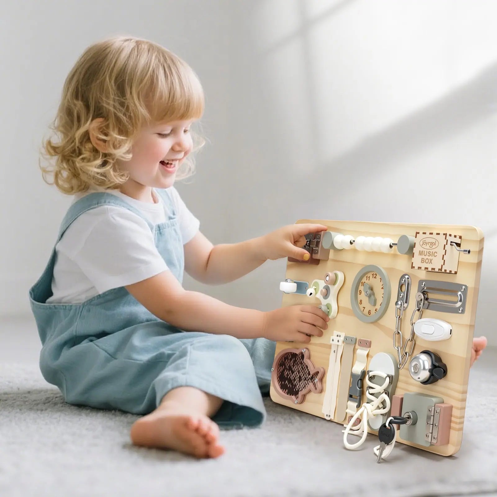 Montessori Busy Board for Kids | Interactive Wooden Sensory Toy