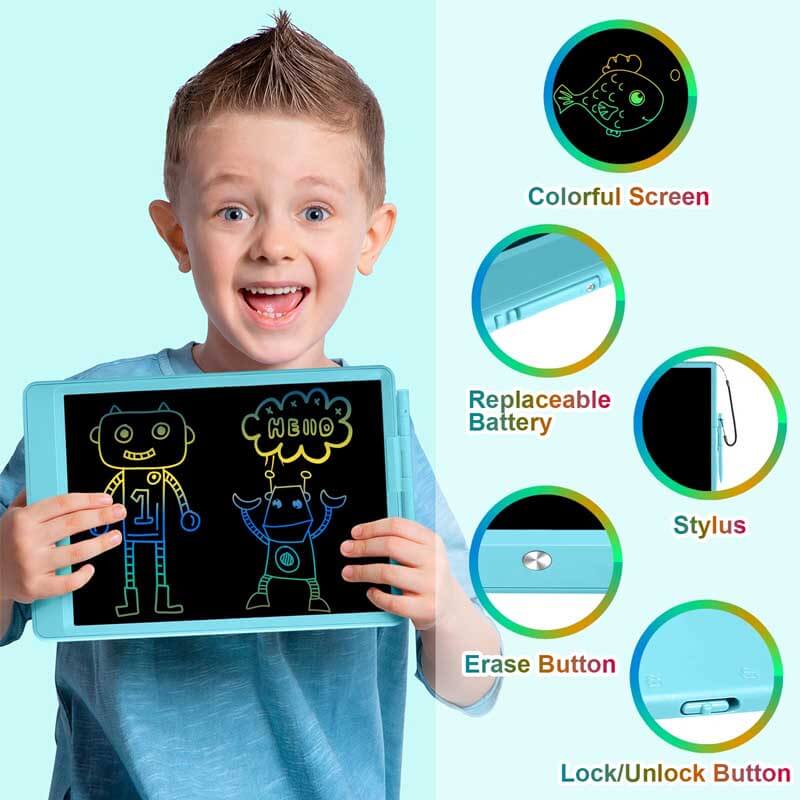 Fidtoy 15-Inch Colorful LCD Drawing Tablet – Magnetic Doodle Board for Kids 3–8