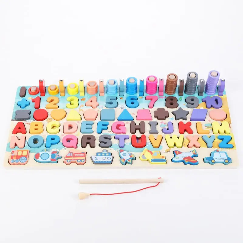 Kit Educativo de Lenguaje y Números Montessori Fidtoy – Juguete de Aprendizaje de Madera para Niños Pequeños