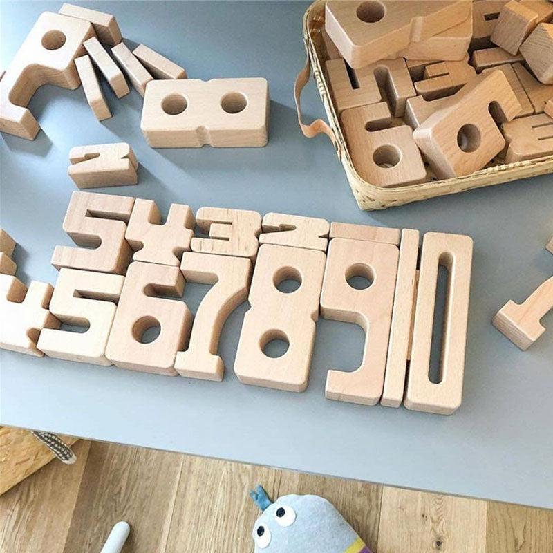 Fidtoy - Juego de números pequeños de madera - Juguete de matemáticas Montessori para niños
