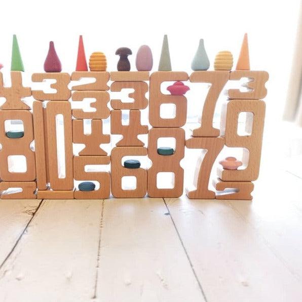 Fidtoy - Juego de números pequeños de madera - Juguete de matemáticas Montessori para niños