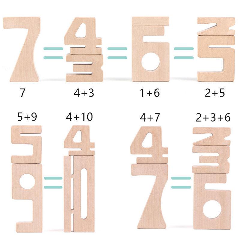 Fidtoy - Juego de números pequeños de madera - Juguete de matemáticas Montessori para niños