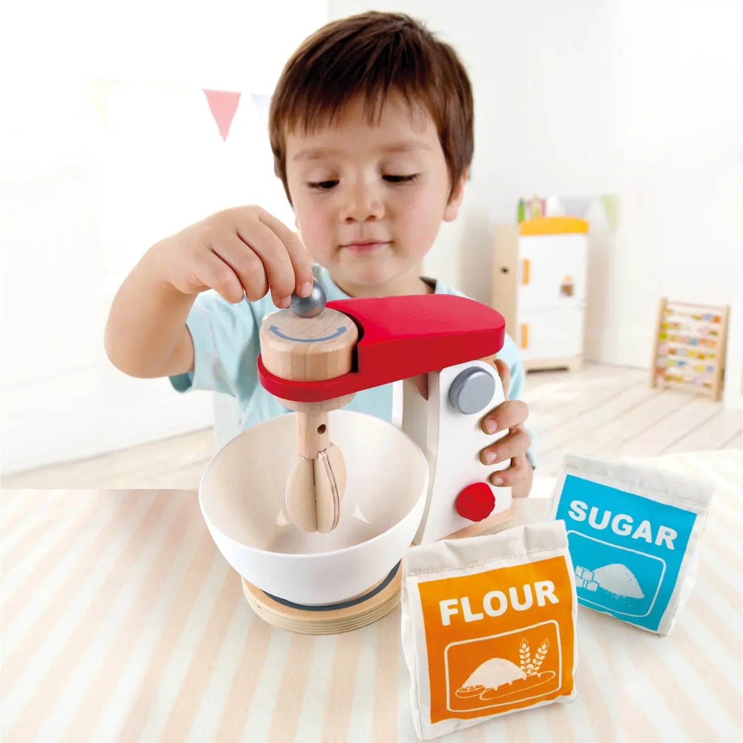 Fidtoy Wooden Kitchen Mixer Toy Pretend Play Baking Set