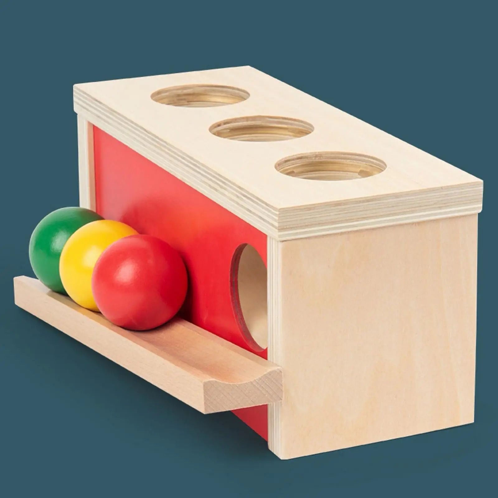 Boîte de permanence d'objet Montessori - Jouet en bois à pousser et faire glisser pour bébés et tout-petits