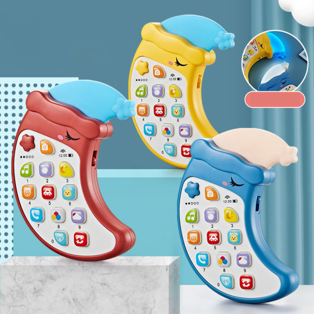Fidtoy My First Light Mobile Phone Baby Phone Plastic Interactive Toy with Sounds Music Big Buttons Night Light for Toddlers 18M+