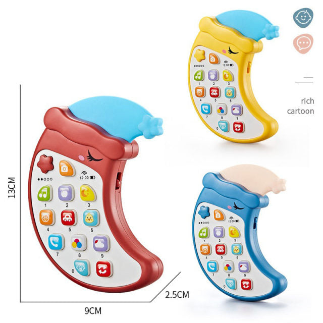 Fidtoy My First Light Mobile Phone Baby Phone Plastic Interactive Toy with Sounds Music Big Buttons Night Light for Toddlers 18M+