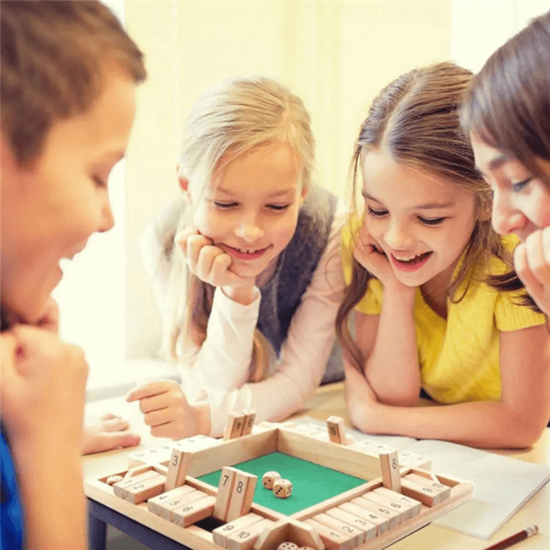 Juego de dados de madera Fidtoy con números para niños a partir de 3 años, juguete de aprendizaje de matemáticas