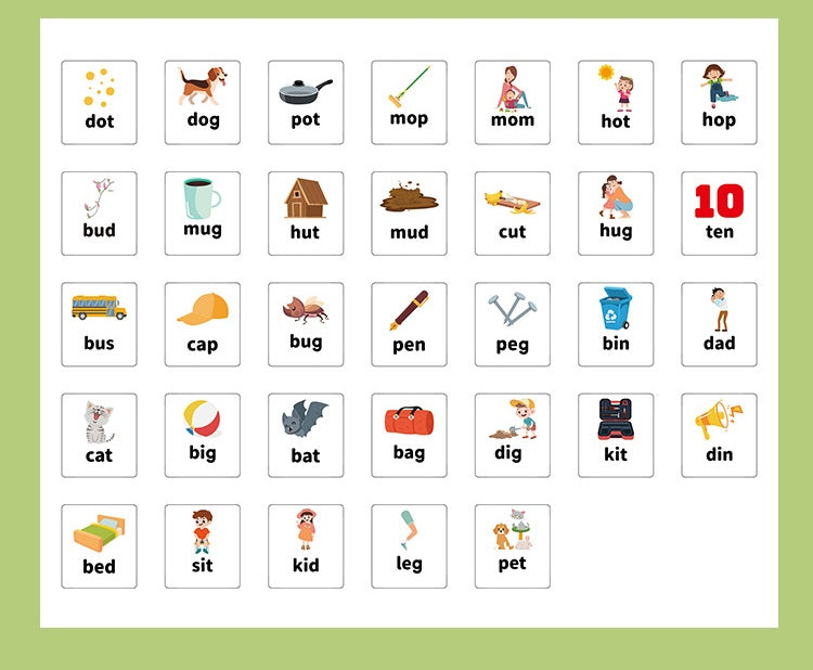 Juego de Aprendizaje de Ortografía Fonética CVC Gira y Lee: Emparejamiento Cognitivo de Palabras