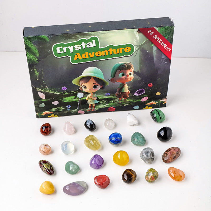 Calendario de Adviento de Navidad con Cristales de Gemas Reales