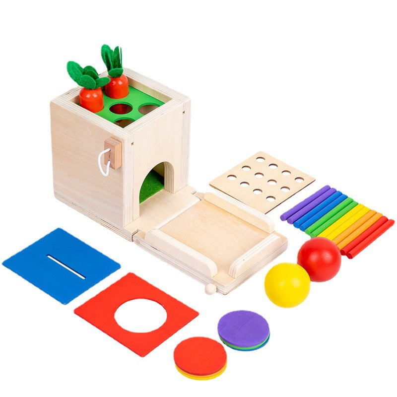 Boîte d'activité Montessori 4 en 1 interchangeable pour la permanence de l'objet, jouet d'activité sensorielle géométrique pour le développement de la motricité fine des enfants !