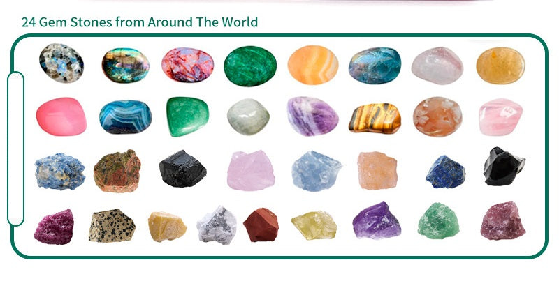 Calendario de Adviento de Navidad con Cristales de Gemas Reales