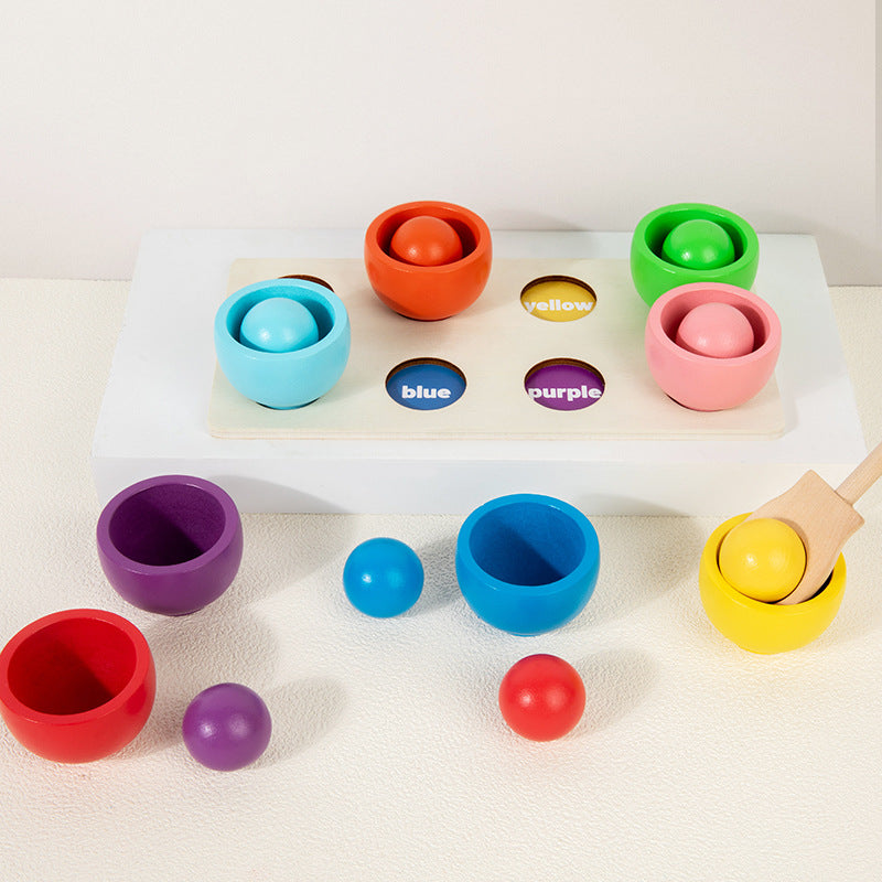 Planche de tri des couleurs Montessori avec balle et tasses