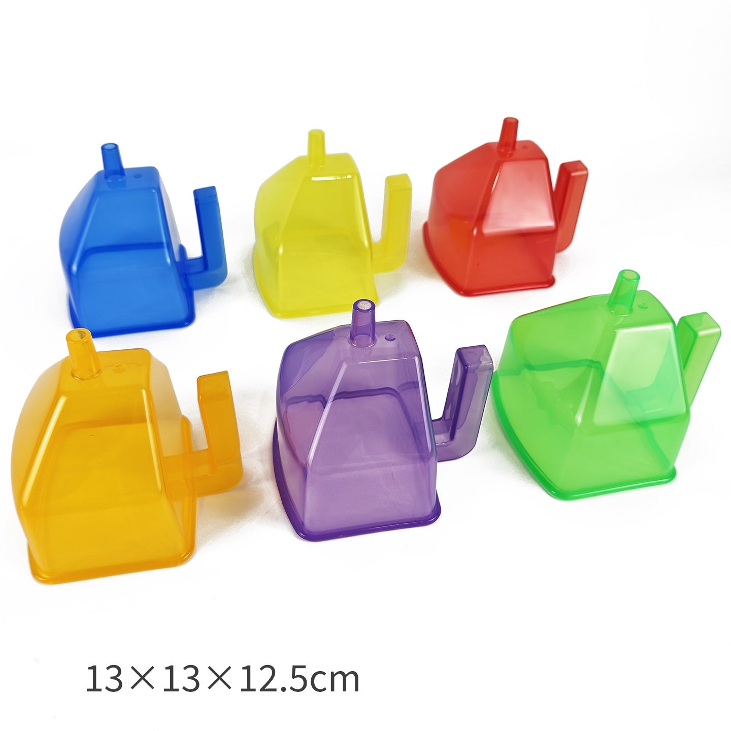 Rainbow Translucent Pouring Funnel Kids Messy Play Tool Set of 6 Sensory and 8 Pcs Large Fidget Pop Tubes (20cm to 68cm) Rainbow Pouring Funnel Stretchy Pipes Kids Messy Play Tools