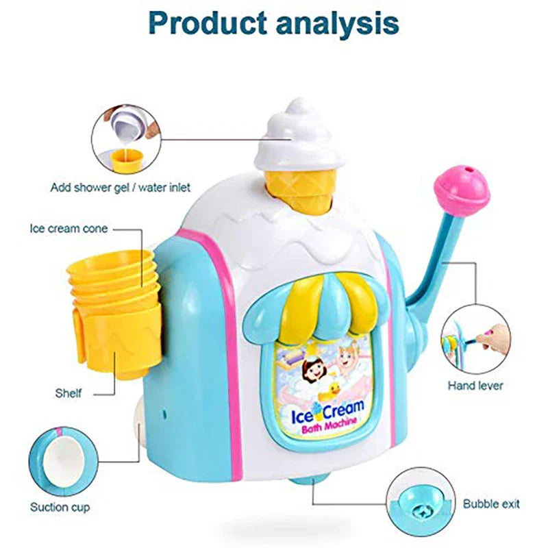 Ice Cream Bath Toy™ - Fiesta de espuma - Juguete de baño con bomba de jabón