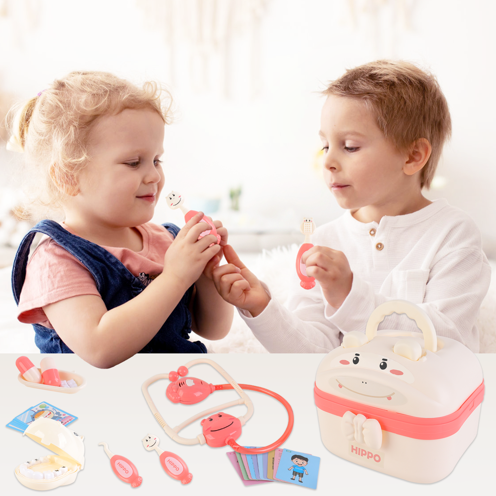 Kit de docteur interactif pour enfants avec lumières et sons : Mallette de jouets médicaux éducatifs avec costumes pour garçons et filles de 3 à 8 ans – Cadeau idéal pour apprendre et jouer