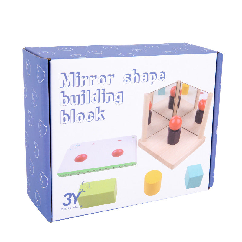 Montessori BASIC Geometric Shapes Mirror Board with Flash Cards