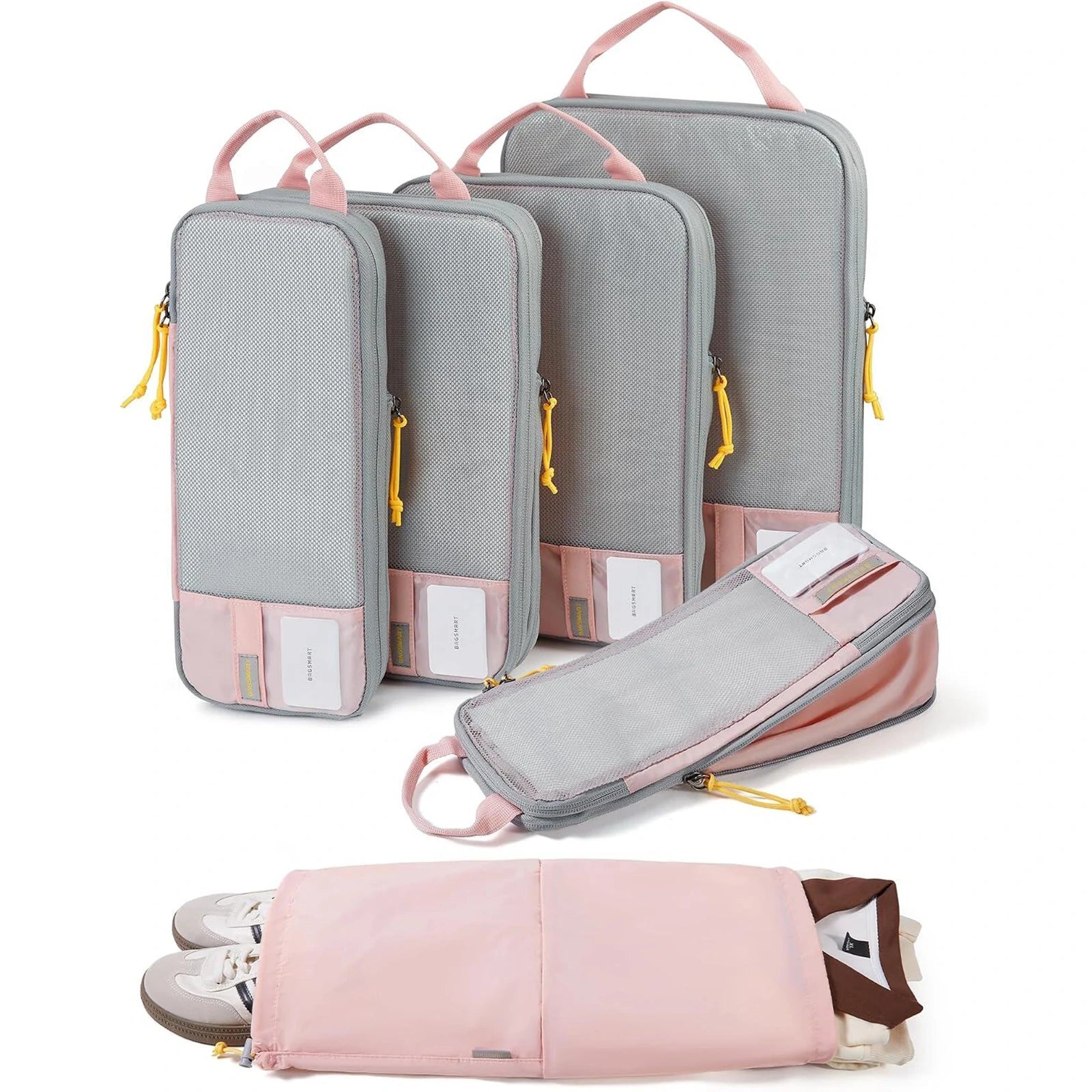 Foviel T1 Compression Packing Cubes Set | 6-Piece Expandable Travel Organizers