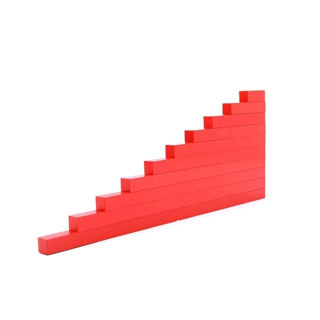 Fidtoy Red Rods Montessori Sensorial Material for Kids 3+