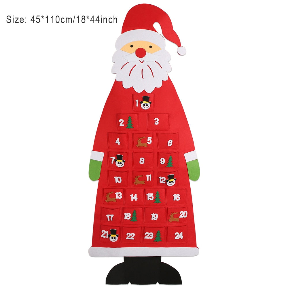 Árbol de Navidad de fieltro con 32 piezas