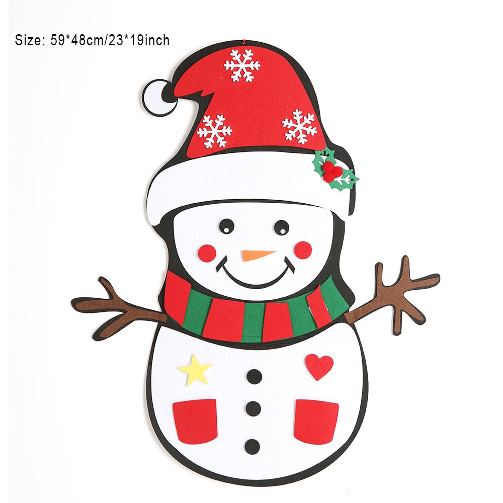 Árbol de Navidad de fieltro con 32 piezas