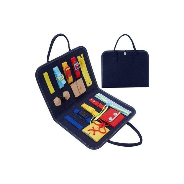 Fidtoy Busy Board for Toddlers – Portable Sensory Activity Board for Travel & Learning