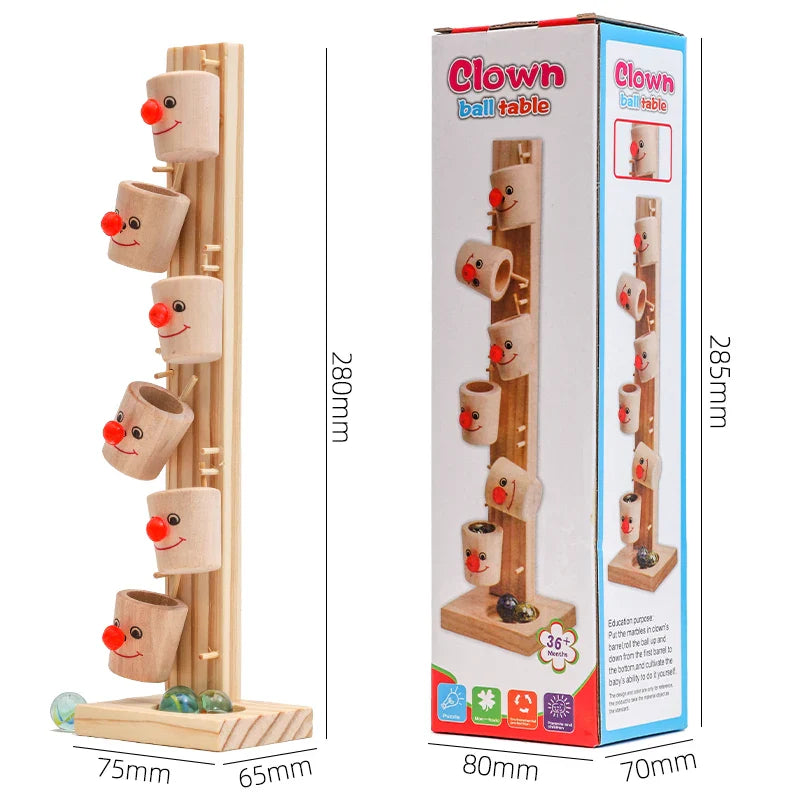 Fidtoy Wooden Marble Cup Slider - Fun & Educational Toy for Kids
