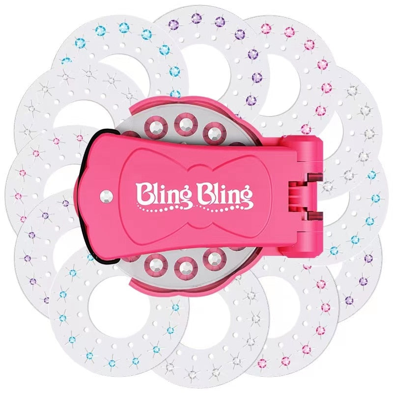 Máquina engrapadora para decoración de cabello con diamantes brillantes