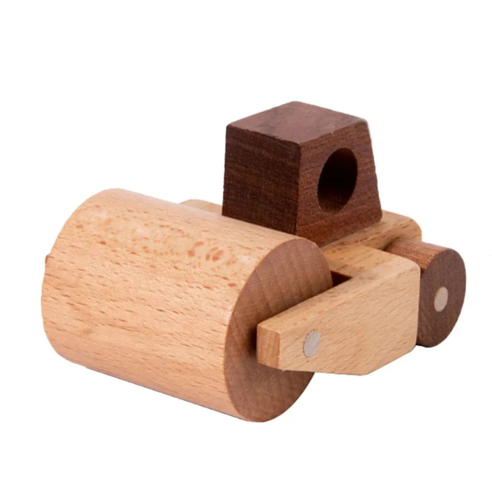 Fidtoy Wooden Vehicle Toy Set for Kids | Montessori Construction & Transportation Play