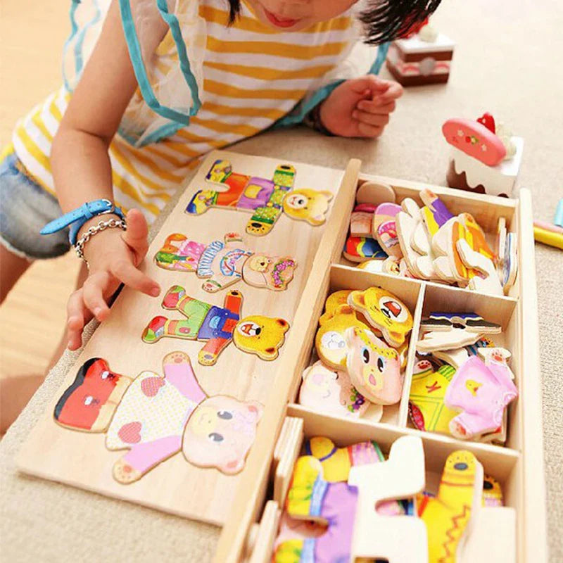 Fidtoy Montessori Wooden Animal Jigsaw Puzzle Toys for Toddlers – Educational & Fun Learning